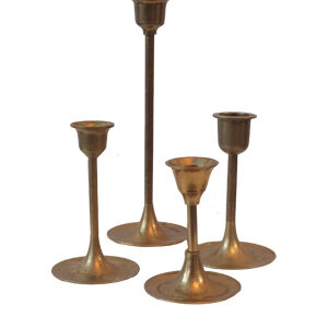 Assorted Brass Candlesticks – Modern Thin Stemmed